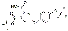 (2S,4S)-1-(TERT-BUTOXYCARBONYL)-4-[4-(TRIFLUORO-METHOXY)PHENOXY]-2-PYRROLIDINECARBOXYLIC ACID Struktur