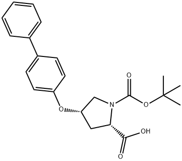 (2S,4S)-4-([1,1'-BIPHENYL]-4-YLOXY)-1-(TERT-BUTOXYCARBONYL)-2-PYRROLIDINECARBOXYLIC ACID Struktur