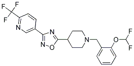 5-(5-(1-[2-(DIFLUOROMETHOXY)BENZYL]PIPERIDIN-4-YL)-1,2,4-OXADIAZOL-3-YL)-2-(TRIFLUOROMETHYL)PYRIDINE Struktur