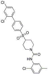 N-(2-CHLORO-5-METHYLPHENYL)-4-[(2',4'-DICHLOROBIPHENYL-4-YL)SULFONYL]PIPERIDINE-1-CARBOXAMIDE Struktur