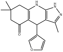 4-(3-FURYL)-3,7,7-TRIMETHYL-1,4,6,7,8,9-HEXAHYDRO-5H-PYRAZOLO[3,4-B]QUINOLIN-5-ONE Struktur