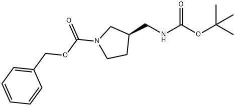 R-1-CBZ-3-(BOC-AMINOMETHYL)-PYRROLIDINE Struktur