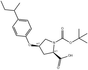 (2S,4S)-1-(TERT-BUTOXYCARBONYL)-4-[4-(SEC-BUTYL)-PHENOXY]-2-PYRROLIDINECARBOXYLIC ACID Struktur