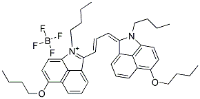 6-BUTOXY-2-((E)-3-[6-BUTOXY-1-BUTYLBENZO[CD]INDOL-2(1H)-YLIDENE]-1-PROPENYL)-1-BUTYLBENZO[CD]INDOLIUM TETRAFLUOROBORATE Struktur