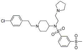 N-(1-[2-(4-CHLOROPHENYL)ETHYL]PIPERIDIN-4-YL)-3-(METHYLSULFONYL)-N-(2-PYRROLIDIN-1-YLETHYL)BENZENESULFONAMIDE Struktur