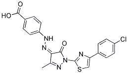 4-(N'-(1-[4-(4-CHLORO-PHENYL)-THIAZOL-2-YL]-3-METHYL-5-OXO-1,5-DIHYDRO-PYRAZOL-4-YLIDENE)-HYDRAZINO)-BENZOIC ACID Struktur