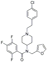 N-(1-[2-(4-CHLOROPHENYL)ETHYL]PIPERIDIN-4-YL)-2,4,5-TRIFLUORO-N-(2-FURYLMETHYL)BENZAMIDE Struktur