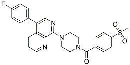 5-(4-FLUOROPHENYL)-8-(4-[4-(METHYLSULFONYL)BENZOYL]PIPERAZIN-1-YL)-1,7-NAPHTHYRIDINE Struktur