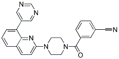 3-([4-(8-PYRIMIDIN-5-YLQUINOLIN-2-YL)PIPERAZIN-1-YL]CARBONYL)BENZONITRILE Struktur