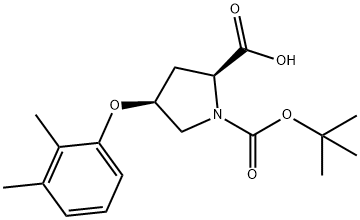 (2S,4S)-1-(TERT-BUTOXYCARBONYL)-4-(2,3-DIMETHYL-PHENOXY)-2-PYRROLIDINECARBOXYLIC ACID Struktur