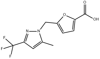 5-((5-METHYL-3-(TRIFLUOROMETHYL)-1H-PYRAZOL-1-YL)METHYL)-2-FUROIC ACID Struktur