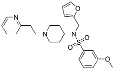 N-(2-FURYLMETHYL)-3-METHOXY-N-[1-(2-PYRIDIN-2-YLETHYL)PIPERIDIN-4-YL]BENZENESULFONAMIDE Struktur