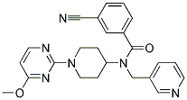 3-CYANO-N-[1-(4-METHOXYPYRIMIDIN-2-YL)PIPERIDIN-4-YL]-N-(PYRIDIN-3-YLMETHYL)BENZAMIDE Struktur