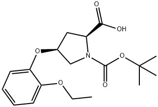 (2S,4S)-1-(TERT-BUTOXYCARBONYL)-4-(2-ETHOXY-PHENOXY)-2-PYRROLIDINECARBOXYLIC ACID Struktur