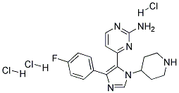 5-(2-AMINOPYRIMIDIN-4-YL)-4-(4-FLUOROPHENYL)-1-(4-PIPERIDINYL)IMIDAZOLE TRIHYDROCHLORIDE Struktur