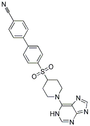 4'-([1-(1H-PURIN-6-YL)PIPERIDIN-4-YL]SULFONYL)BIPHENYL-4-CARBONITRILE Struktur