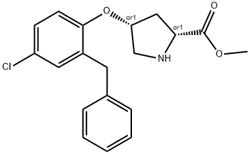 METHYL (2S,4S)-4-(2-BENZYL-4-CHLOROPHENOXY)-2-PYRROLIDINECARBOXYLATE Struktur