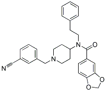 N-[1-(3-CYANOBENZYL)PIPERIDIN-4-YL]-N-(2-PHENYLETHYL)-1,3-BENZODIOXOLE-5-CARBOXAMIDE Struktur