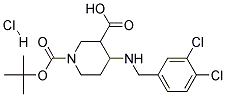 4-(3,4-DICHLORO-BENZYLAMINO)-PIPERIDINE-1,3-DICARBOXYLIC ACID 1-TERT-BUTYL ESTER HYDROCHLORIDE Struktur