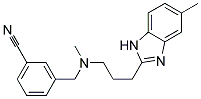 3-((METHYL[3-(5-METHYL-1H-BENZIMIDAZOL-2-YL)PROPYL]AMINO)METHYL)BENZONITRILE Struktur