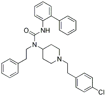 N'-BIPHENYL-2-YL-N-(1-[2-(4-CHLOROPHENYL)ETHYL]PIPERIDIN-4-YL)-N-(2-PHENYLETHYL)UREA Struktur