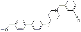 3-[(4-([4'-(METHOXYMETHYL)BIPHENYL-4-YL]OXY)PIPERIDIN-1-YL)METHYL]BENZONITRILE Struktur