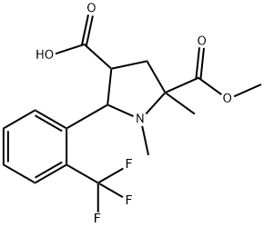 5-(METHOXYCARBONYL)-1,5-DIMETHYL-2-[2-(TRIFLUOROMETHYL)PHENYL]-3-PYRROLIDINECARBOXYLIC ACID Struktur