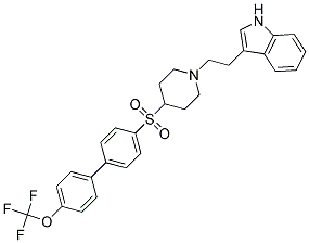 3-[2-(4-([4'-(TRIFLUOROMETHOXY)BIPHENYL-4-YL]SULFONYL)PIPERIDIN-1-YL)ETHYL]-1H-INDOLE Struktur