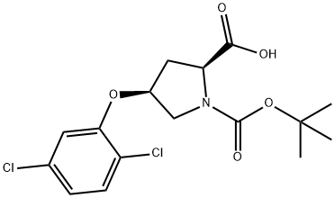 (2S,4S)-1-(TERT-BUTOXYCARBONYL)-4-(2,5-DICHLORO-PHENOXY)-2-PYRROLIDINECARBOXYLIC ACID Struktur