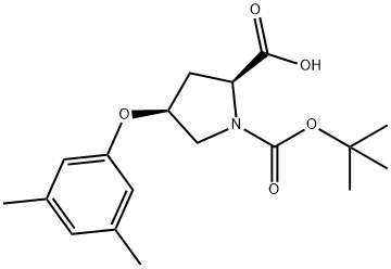 (2S,4S)-1-(TERT-BUTOXYCARBONYL)-4-(3,5-DIMETHYL-PHENOXY)-2-PYRROLIDINECARBOXYLIC ACID Struktur