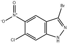 3-BROMO-6-CHLORO-5-NITRO (1H)INDAZOLE Struktur