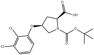 (2S,4S)-1-(TERT-BUTOXYCARBONYL)-4-(2,3-DICHLORO-PHENOXY)-2-PYRROLIDINECARBOXYLIC ACID Struktur