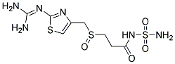 3-[[[2-[(DIAMINOMETHYLENE)AMINO]THIAZOL-4-YL]METHYL]SULPHINYL]-N-SULPHAMOYLPROPANAMIDE Struktur