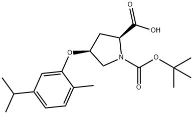 (2S,4S)-1-(TERT-BUTOXYCARBONYL)-4-(5-ISOPROPYL-2-METHYLPHENOXY)-2-PYRROLIDINECARBOXYLIC ACID Struktur