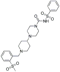 4-(1-[2-(METHYLSULFONYL)BENZYL]PIPERIDIN-4-YL)-N-(PHENYLSULFONYL)PIPERAZINE-1-CARBOXAMIDE Struktur