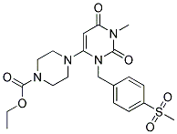 4-[3-(4-METHANESULFONYL-BENZYL)-1-METHYL-2,6-DIOXO-1,2,3,6-TETRAHYDRO-PYRIMIDIN-4-YL]-PIPERAZINE-1-CARBOXYLIC ACID ETHYL ESTER Struktur