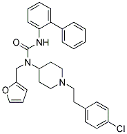 N'-BIPHENYL-2-YL-N-(1-[2-(4-CHLOROPHENYL)ETHYL]PIPERIDIN-4-YL)-N-(2-FURYLMETHYL)UREA Struktur