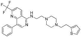 8-PHENYL-N-(2-(4-[2-(2-THIENYL)ETHYL]PIPERAZIN-1-YL)ETHYL)-2-(TRIFLUOROMETHYL)-1,6-NAPHTHYRIDIN-5-AMINE Struktur