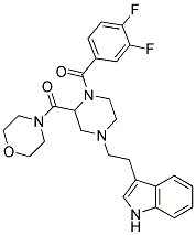 3-(2-[4-(3,4-DIFLUOROBENZOYL)-3-(MORPHOLIN-4-YLCARBONYL)PIPERAZIN-1-YL]ETHYL)-1H-INDOLE Struktur