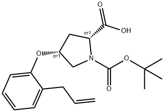 (2S,4S)-4-(2-ALLYLPHENOXY)-1-(TERT-BUTOXYCARBONYL)-2-PYRROLIDINECARBOXYLIC ACID Struktur