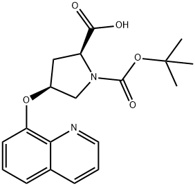 (2S,4S)-1-(TERT-BUTOXYCARBONYL)-4-(8-QUINOLINYL-OXY)-2-PYRROLIDINECARBOXYLIC ACID Struktur