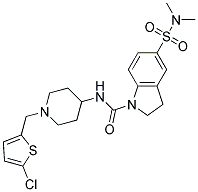 N-(1-[(5-CHLORO-2-THIENYL)METHYL]PIPERIDIN-4-YL)-5-[(DIMETHYLAMINO)SULFONYL]INDOLINE-1-CARBOXAMIDE Struktur