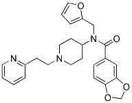 N-(2-FURYLMETHYL)-N-[1-(2-PYRIDIN-2-YLETHYL)PIPERIDIN-4-YL]-1,3-BENZODIOXOLE-5-CARBOXAMIDE Struktur