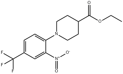 ETHYL 1-[2-NITRO-4-(TRIFLUOROMETHYL)PHENYL]PIPERIDINE-4-CARBOXYLATE Struktur