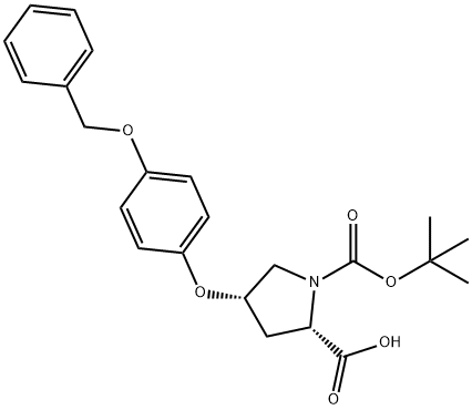 (2S,4S)-4-[4-(BENZYLOXY)PHENOXY]-1-(TERT-BUTOXY-CARBONYL)-2-PYRROLIDINECARBOXYLIC ACID Struktur