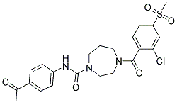 N-(4-ACETYLPHENYL)-4-[2-CHLORO-4-(METHYLSULFONYL)BENZOYL]-1,4-DIAZEPANE-1-CARBOXAMIDE Struktur