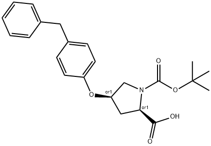 (2S,4S)-4-(4-BENZYLPHENOXY)-1-(TERT-BUTOXY-CARBONYL)-2-PYRROLIDINECARBOXYLIC ACID Struktur