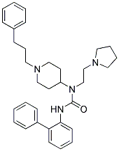 N'-BIPHENYL-2-YL-N-[1-(3-PHENYLPROPYL)PIPERIDIN-4-YL]-N-(2-PYRROLIDIN-1-YLETHYL)UREA Struktur