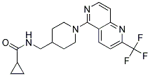 N-((1-[2-(TRIFLUOROMETHYL)-1,6-NAPHTHYRIDIN-5-YL]PIPERIDIN-4-YL)METHYL)CYCLOPROPANECARBOXAMIDE Struktur