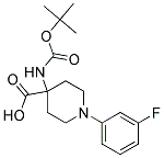 4-(TERT-BUTOXYCARBONYLAMINO)-1-(3-FLUOROPHENYL)PIPERIDINE-4-CARBOXYLIC ACID Struktur